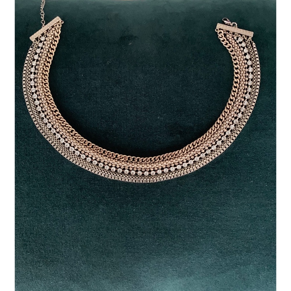 Oasis Layered YG & Silver Metal Necklace